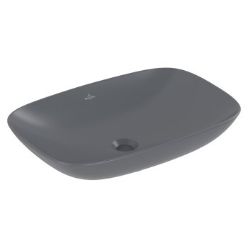Раковина накладная Villeroy & Boch Loop & Friends, прямоугольная, 62×42 см, графит
